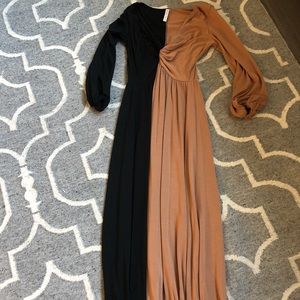 Rachel Pally Two Tone Twist Knit Maxi Dress